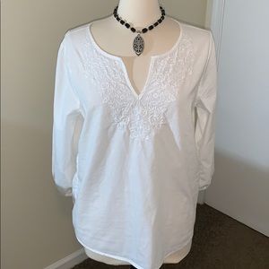 GAP White Blouse Sz L